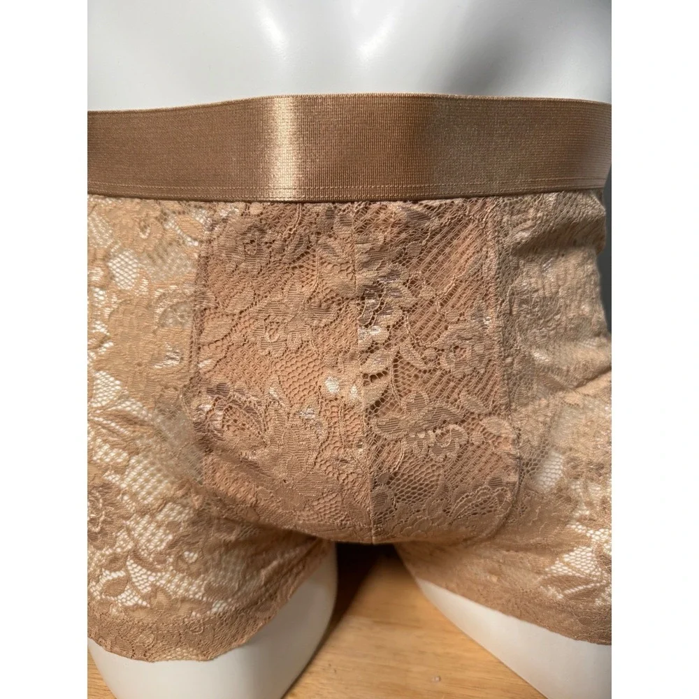 Cosabella Never Say Never Lace Trunk Shorts‎ Nude Beige Size XL